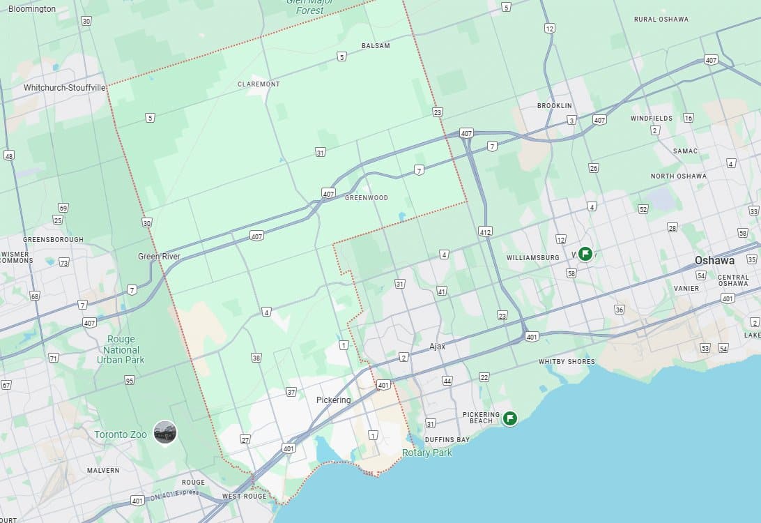 Pickering area map