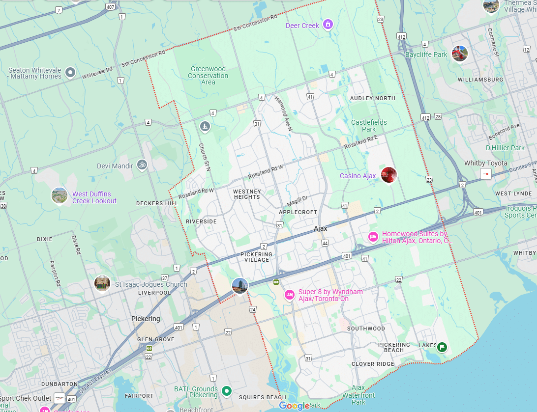 Map of Ajax