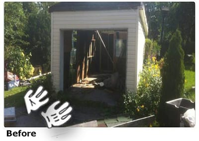 CHUCK-IT Removal shed demolition before