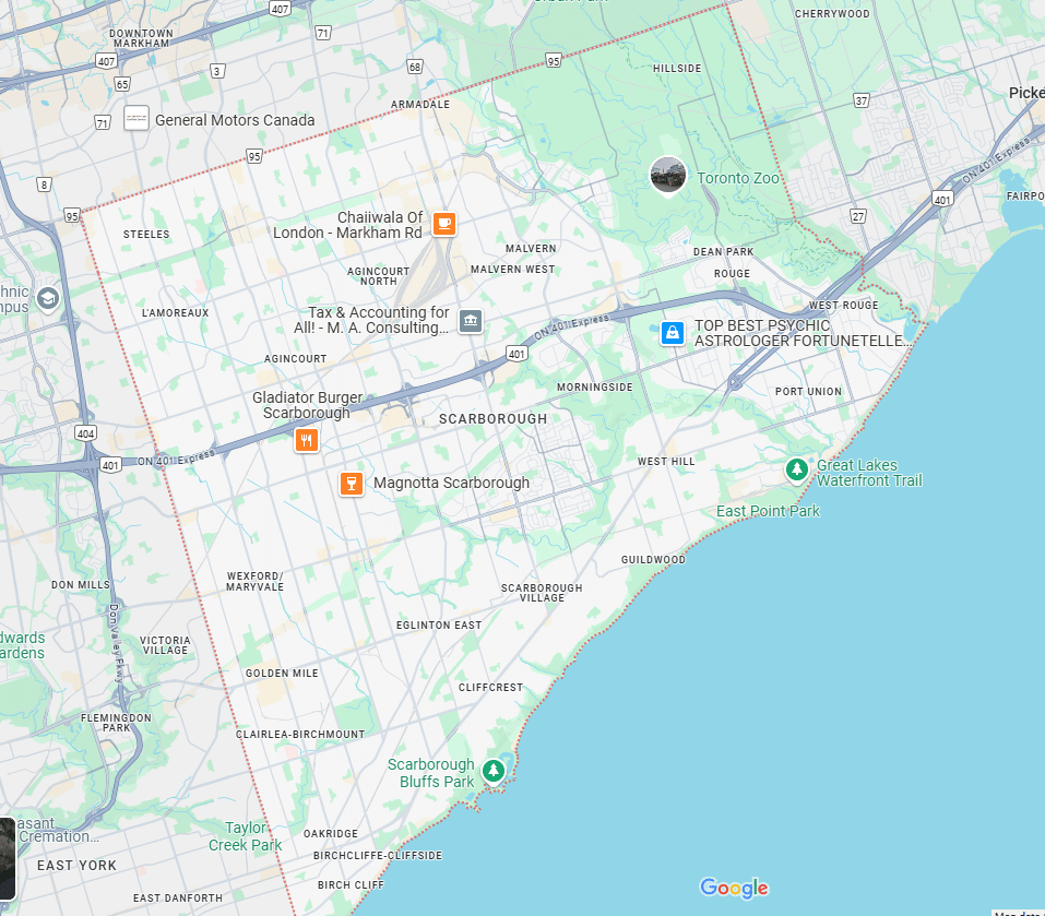 Scarborough Service Map CHUCK-IT Removal